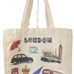 London Charm Cotton Tote Bag: Double-Sided, Eco-Friendly