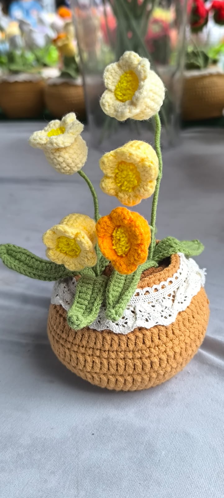 Handmade crochet Tulip Flower Pot