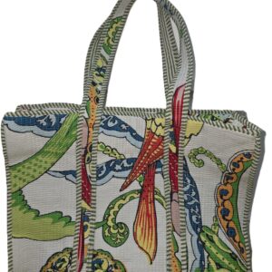 Vibrant Patchwork Tote Bag – Unique Quilted Shoulder Bag for Everyday Use