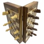 Handcrafted Wooden Magnetic Chess Set – Portable Folding Board Game 7inch