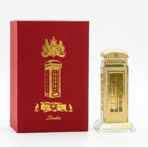 Telephone Booth made with crystal glass in golden colour