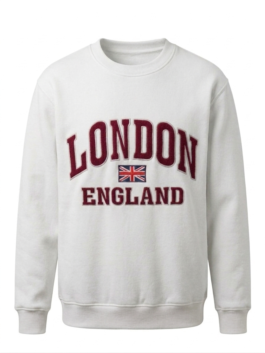 Heritage London Collegiate Embroidered Heavyweight Premium Fleece Jumper in Signature Matte Tones